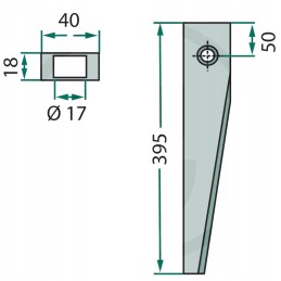 Kuhn aktyvių akėčių noragai 395x18x17mm