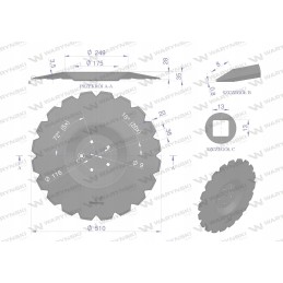 Dantytas diskas su 20 fi 510 tvirtinimu 5 116 vert