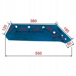 Kverneland 550mm dešinysis plūgo peilis be kalto