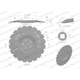 Dantytas diskas su 20 fi 510 tvirtinimu 5 116 vert