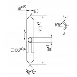 Bagra bloko vienangis noragas 204mm 40x6