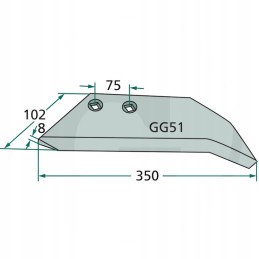 Sparno noragas kairysis grėblys, nauja versija 102 x 3