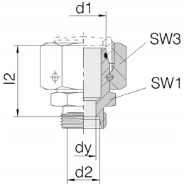 Tiesi jungtis su veržle m22x1 5 15l m12x1 5 6l