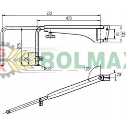 Dešinysis veidrodžio laikiklis New Holland T5000 47133184