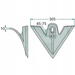 Gesio pėda 305x10mm tinka įvairioms mašinoms