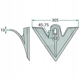 Gesio pėda 305x10mm tinka įvairioms mašinoms