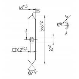 Vienangis noragas 222mm 45x6 1731 00 102 0 b