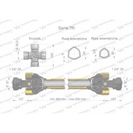 Šarnyrinis ir teleskopinis velenas 460 630 mm 970 nm CE 2020
