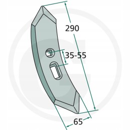 Kultivatoriaus noragas 290x65x10