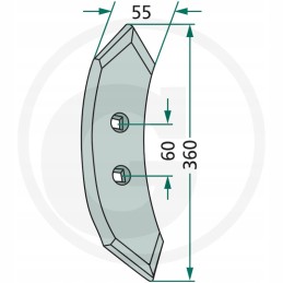 Kultivatoriaus noragas 360x55x15