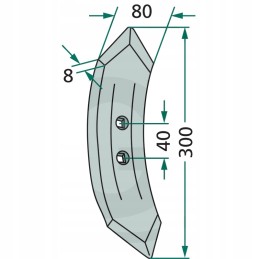 K32 Kongskilde noragas 300 x 80 x 8 mm