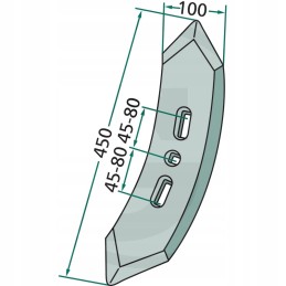 Vario noragėlių kaltas 450x100x12mm 2 varžtai 18012558