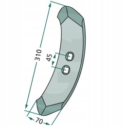 Vaederstad kultivatoriaus noragas 310x70x10mm 2 skylės
