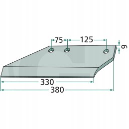 Dešiniojo sparno dalis 330x6mm, atitinkami varžtai