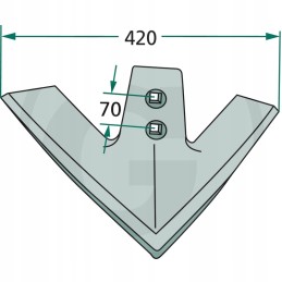 Valcuota gesio pėda, spindulys 300 mm, 420 x 8 mm, m12