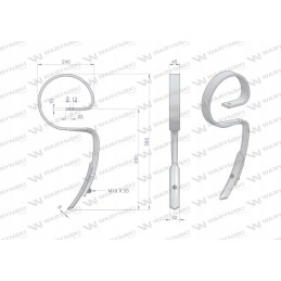 Spyruoklinis dantis SV 45x10 motogeneric