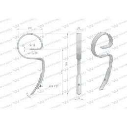 Spyruoklinis dantis SV 45x10 motogeneric