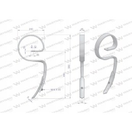 Spyruoklinis dantis SV 45x10 motogeneric