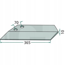 Kairiojo sparno dalis 365x10 mm, atitinkami varžtai