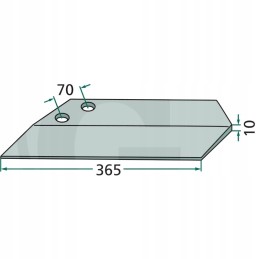 Kairiojo sparno dalis 365x10 mm, atitinkami varžtai