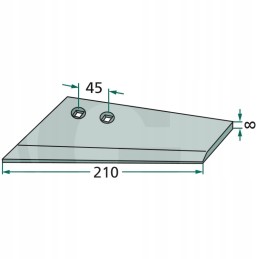 Kairiojo sparno dalis 210x8mm, atitinkanti grėblį