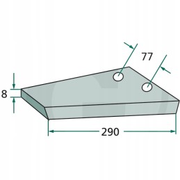 Kairiojo sparno dalis 290x8mm, atitinkami varžtai