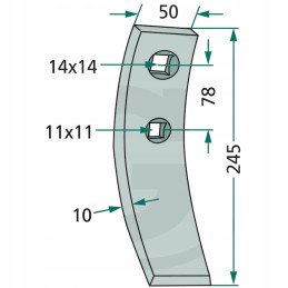 Noragėlių kaltas 245x50x10mm tinkantys varžtai 18010708