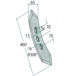 Siaura Kockerling dalis 460 x 65 x 16 mm