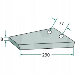 Dešinysis sparnas 290x8mm 2 skylės 2 p