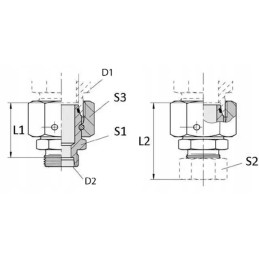 Tiesi jungtis su veržle m18x1 5 10s m14x1 5 6s