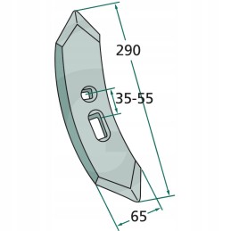 Kultivatoriaus noragas 290x65x10mm m12 din 608 2