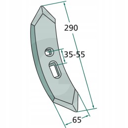 Kultivatoriaus noragas 290x65x10mm m12 din 608 2