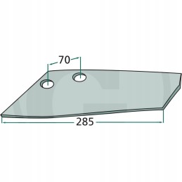 Kairiojo sparno dalis 285x10mm, atitinkami varžtai