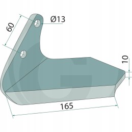 Dešinysis sparnas paskirstykite 165x10 mm atitinkančius varžtus