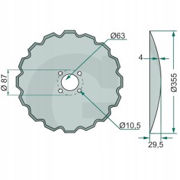 Dantytas surinkimo diskas oe 355 x 4 mm