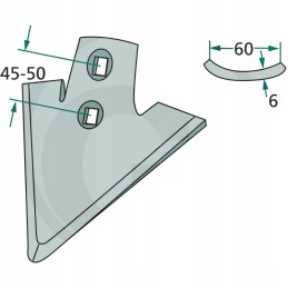 Gesio pėda, spindulys 250 mm, matmenys 210 x 6 mm pa