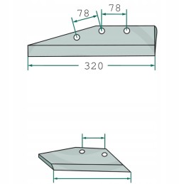 Dešinysis sparnas 320x10mm, 3 plačios skylės