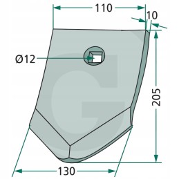 Kultivatoriaus noragėlių antgalis Regent granitas 205x130x10