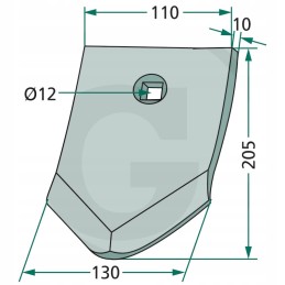 Kultivatoriaus noragėlių antgalis Regent granitas 205x130x10