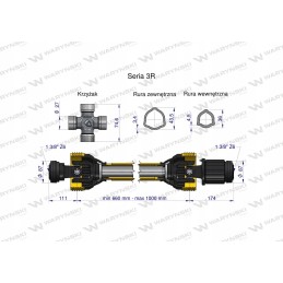 Kardaninis velenas 660 1000mm 460nm Warynski