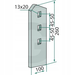 Veikiantis plokščias geležies cb tiesus 100mmx8mm vaederstad