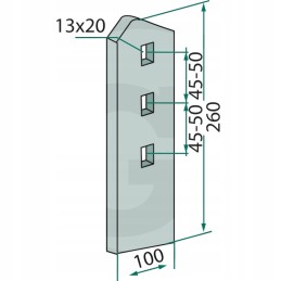 Veikiantis plokščias geležies cb tiesus 100mmx8mm vaederstad