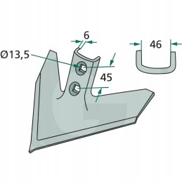 Gesio pėda 254x6 m12 din 608 2 skylės 47 45mm