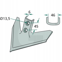 Gesio pėda 254x6 m12 din 608 2 skylės 47 45mm