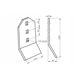 419999kr noragas 240x100x8 mm, sustiprintas plokščias