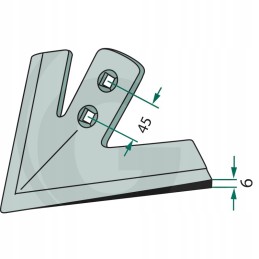 Gesio pėda 175x335x6mm m12 din 608 2 skylės