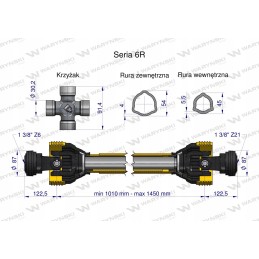Kardaninis velenas 1010 1450mm 830nm Warynski