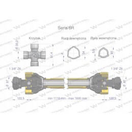 Kardaninis velenas 1110 1600mm 830nm ce 6r warynski