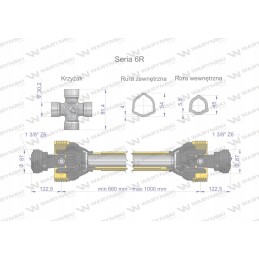 Kardaninis velenas 660 1000mm 830n ce 6r warynski
