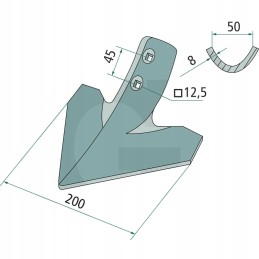 Žąsies pėda 200 x 8 mm